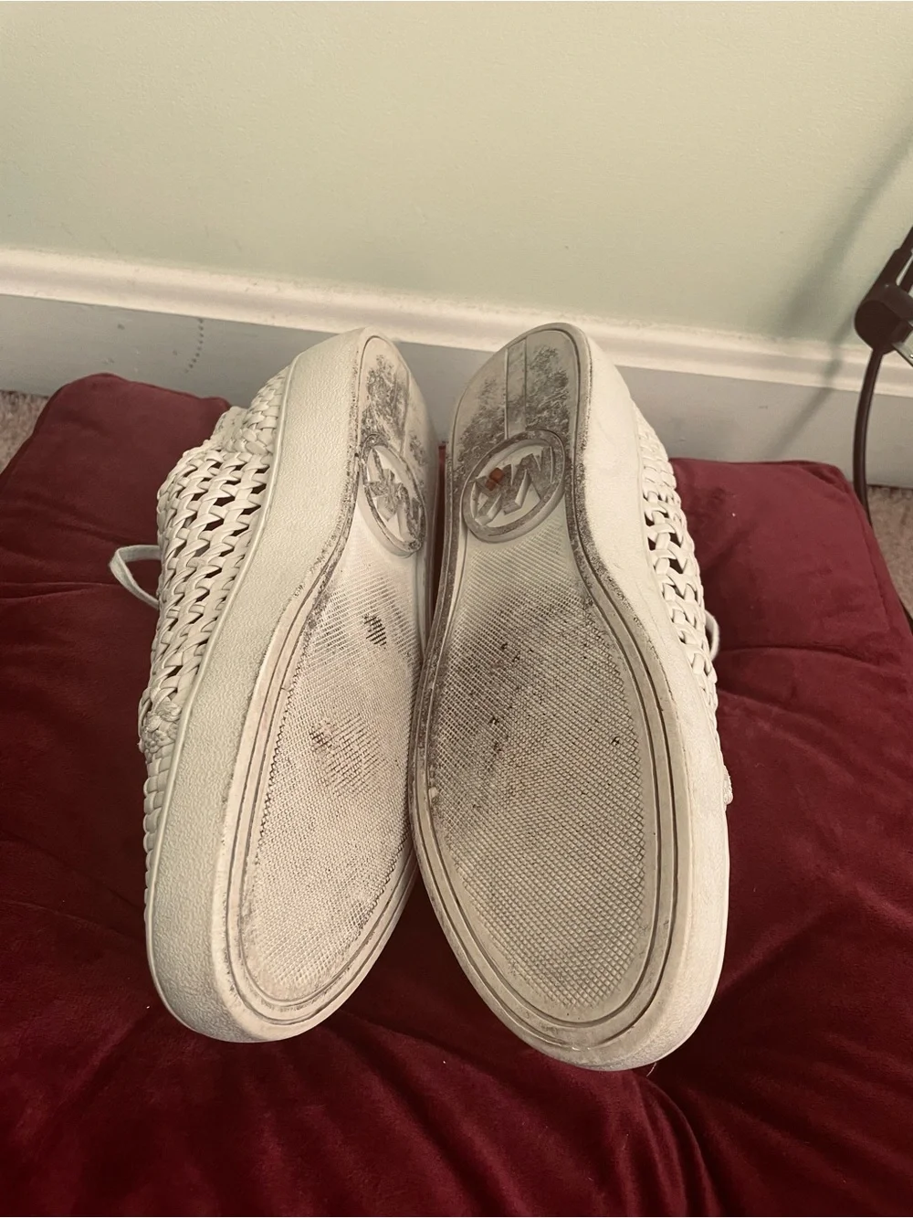 Michael Kors Sneakers - White Woven Lace-Up Platform Sneakers - size 10